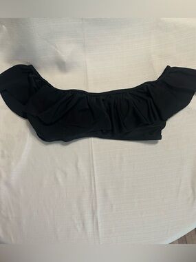 Hot Kiss Black Off Shoulder Ruffle Bikini Top Size M